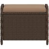 Trädgårdspall med dyna brun 58x46x46 cm konstrotting vidaXL – miniatyr 4