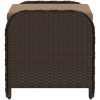 Trädgårdspall med dyna brun 58x46x46 cm konstrotting vidaXL – miniatyr 5