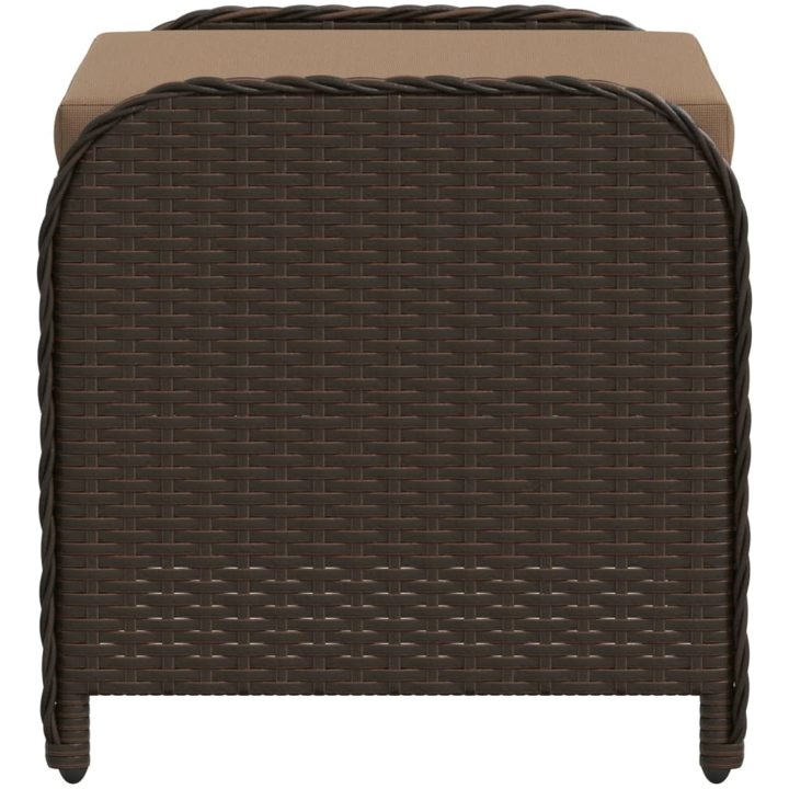 Trädgårdspall med dyna brun 58x46x46 cm konstrotting vidaXL – bild 5