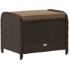 Trädgårdspall med dyna brun 58x46x46 cm konstrotting vidaXL – miniatyr 6