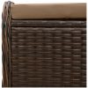 Trädgårdspall med dyna brun 58x46x46 cm konstrotting vidaXL – miniatyr 7