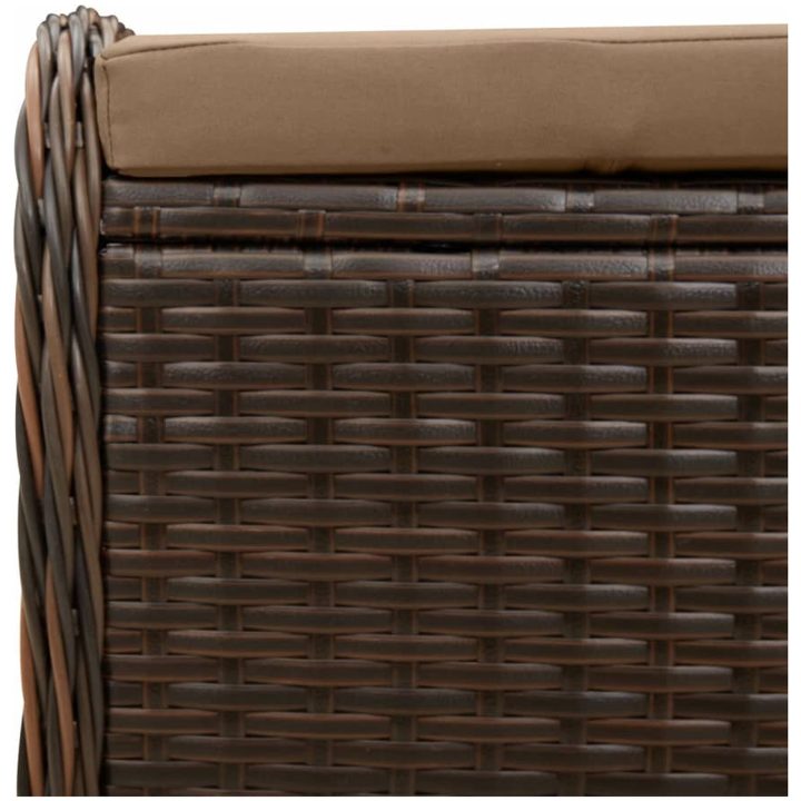 Trädgårdspall med dyna brun 58x46x46 cm konstrotting vidaXL – bild 7
