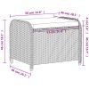 Trädgårdspall med dyna brun 58x46x46 cm konstrotting vidaXL – miniatyr 9