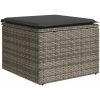 Trädgårdspall med dyna grå 55x55x37 cm konstrotting vidaXL – miniatyr 2