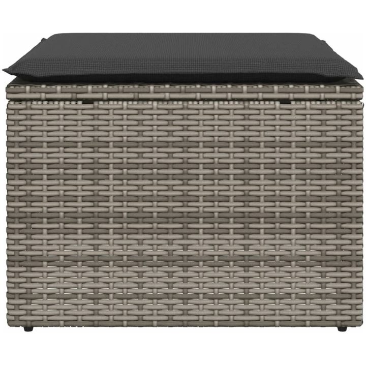 Trädgårdspall med dyna grå 55x55x37 cm konstrotting vidaXL – bild 4