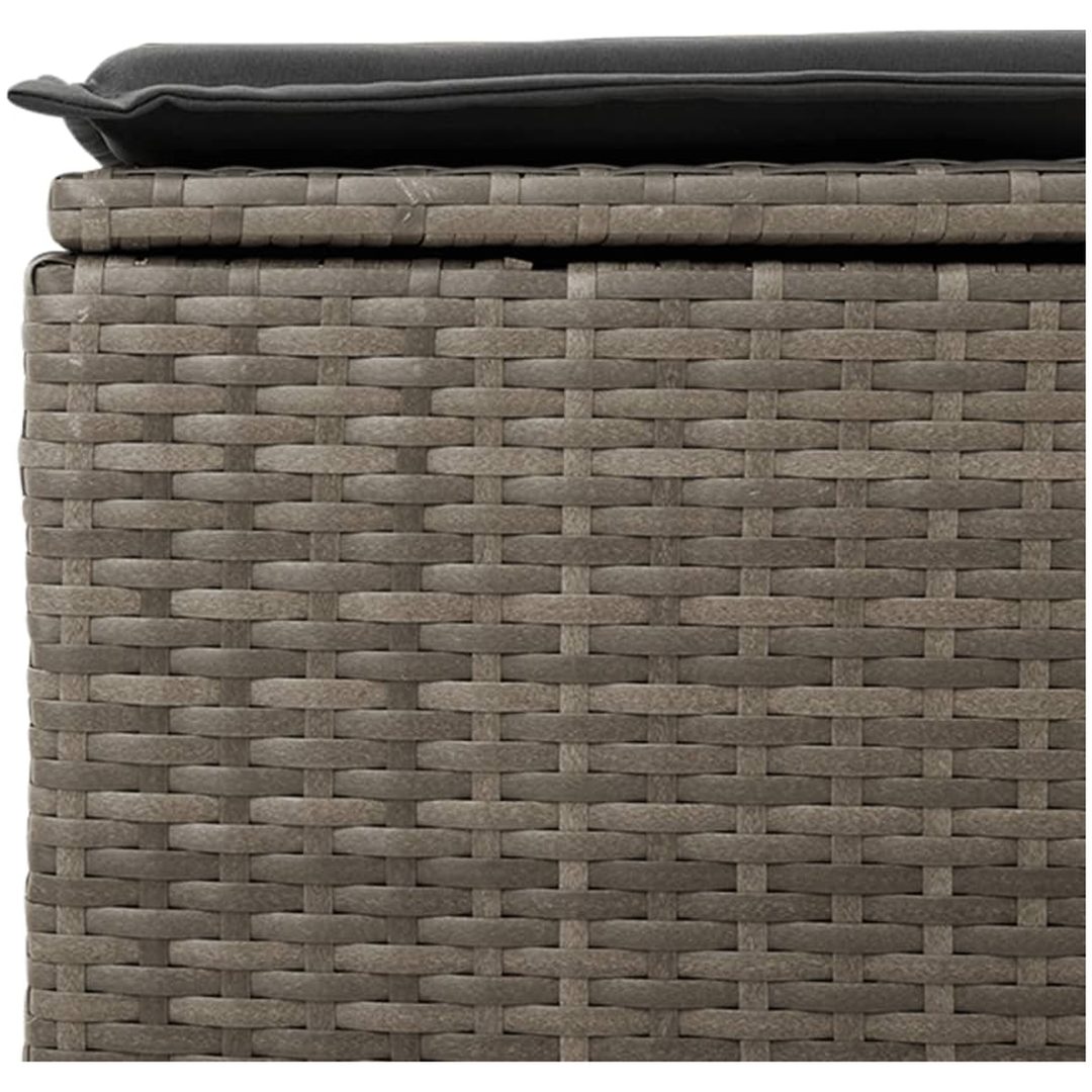 Trädgårdspall med dyna grå 55x55x37 cm konstrotting vidaXL – bild 5