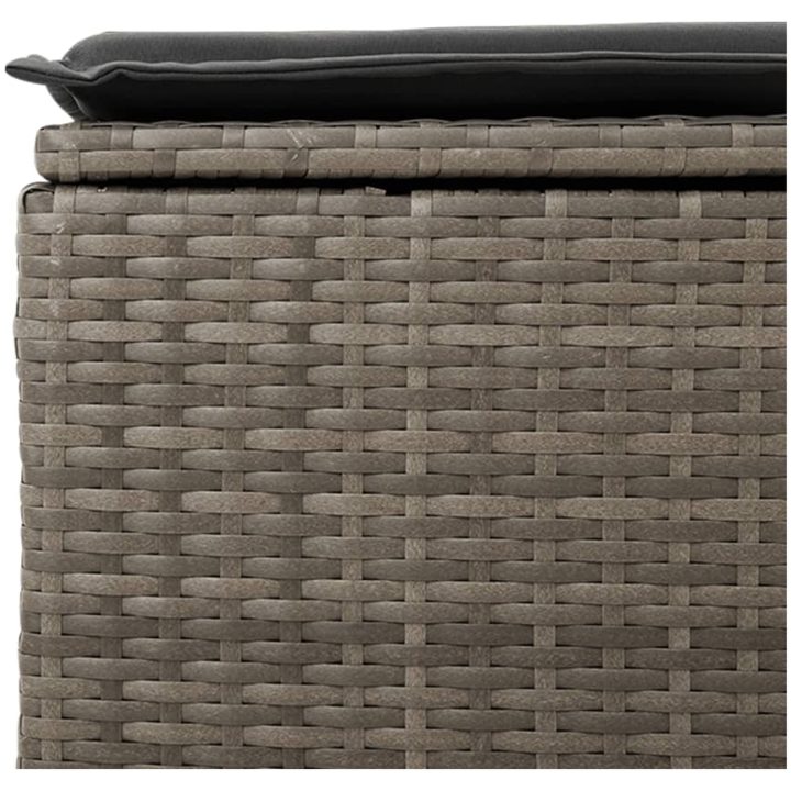 Trädgårdspall med dyna grå 55x55x37 cm konstrotting vidaXL – bild 5