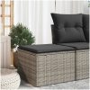 Trädgårdspall med dyna grå 55x55x37 cm konstrotting vidaXL – miniatyr 1