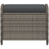 Trädgårdspall med dyna grå 58x46x46 cm konstrotting vidaXL – miniatyr 4