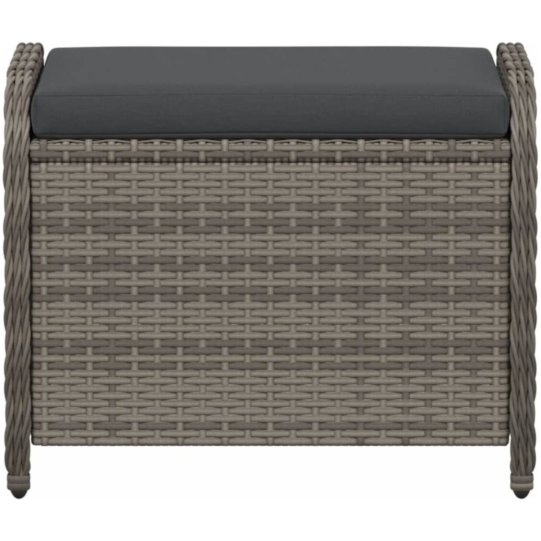 Trädgårdspall med dyna grå 58x46x46 cm konstrotting vidaXL – bild 4