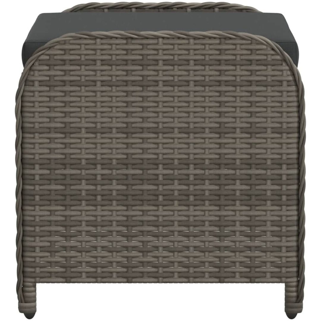 Trädgårdspall med dyna grå 58x46x46 cm konstrotting vidaXL – bild 5