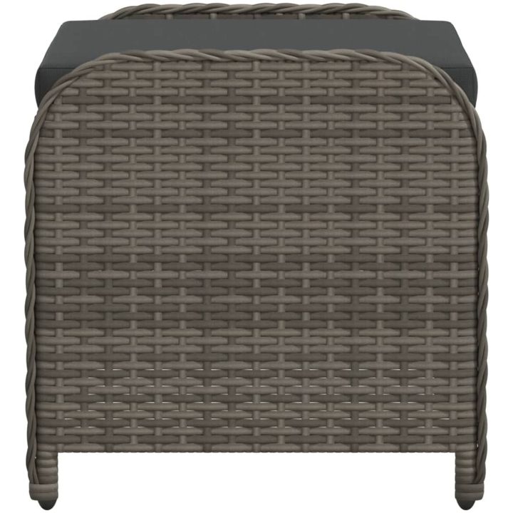 Trädgårdspall med dyna grå 58x46x46 cm konstrotting vidaXL – bild 5