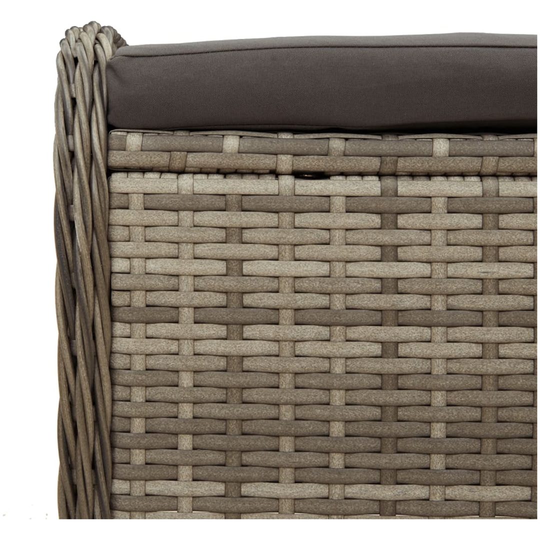Trädgårdspall med dyna grå 58x46x46 cm konstrotting vidaXL – bild 7