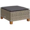 Trädgårdspall med dyna grå 63,5x56x32 cm konstrotting vidaXL – miniatyr 2