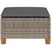 Trädgårdspall med dyna grå 63,5x56x32 cm konstrotting vidaXL – miniatyr 4
