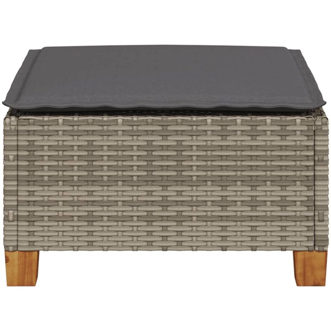 Trädgårdspall med dyna grå 63,5x56x32 cm konstrotting vidaXL – bild 4