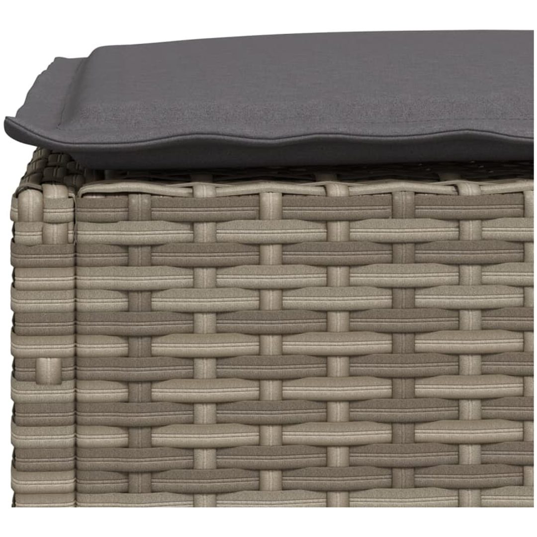 Trädgårdspall med dyna grå 63,5x56x32 cm konstrotting vidaXL – bild 7