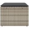 Trädgårdspall med dyna ljusgrå 55x55x37 cm konstrotting vidaXL – miniatyr 4