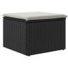 Trädgårdspall med dyna svart 55x55x37 cm konstrotting vidaXL – miniatyr 6