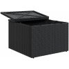 Trädgårdspall med dyna svart 55x55x37 cm konstrotting vidaXL – miniatyr 7