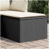 Trädgårdspall med dyna svart 55x55x37 cm konstrotting vidaXL – miniatyr 1