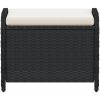 Trädgårdspall med dyna svart 58x46x46 cm konstrotting vidaXL – miniatyr 4