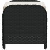 Trädgårdspall med dyna svart 58x46x46 cm konstrotting vidaXL – miniatyr 5