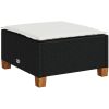 Trädgårdspall med dyna svart 63,5x56x32 cm konstrotting vidaXL – miniatyr 2