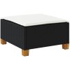 Trädgårdspall med dyna svart 63,5x56x32 cm konstrotting vidaXL – miniatyr 6