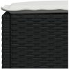 Trädgårdspall med dyna svart 63,5x56x32 cm konstrotting vidaXL – miniatyr 7