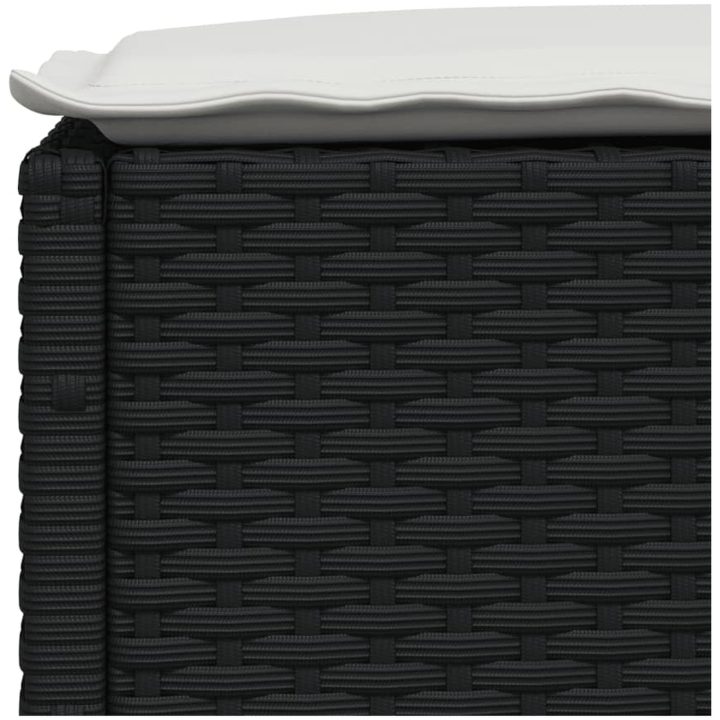 Trädgårdspall med dyna svart 63,5x56x32 cm konstrotting vidaXL – bild 7