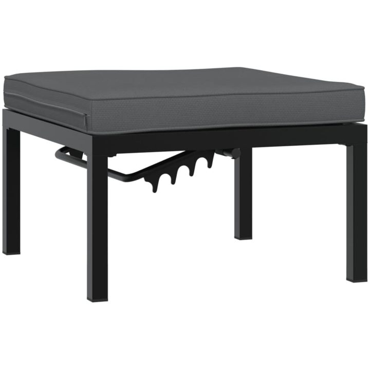 Trädgårdspall med dyna svart aluminium vidaXL – bild 2