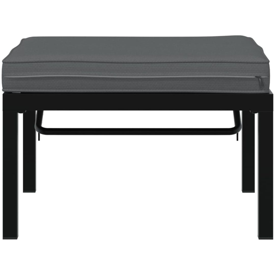Trädgårdspall med dyna svart aluminium vidaXL – bild 4