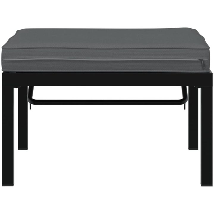 Trädgårdspall med dyna svart aluminium vidaXL – bild 4
