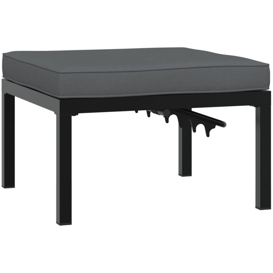 Trädgårdspall med dyna svart aluminium vidaXL – bild 5