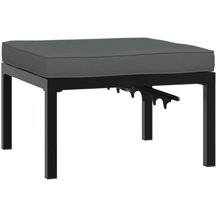 Trädgårdspall med dyna svart aluminium vidaXL – bild 5