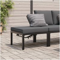 Trädgårdspall med dyna svart aluminium vidaXL