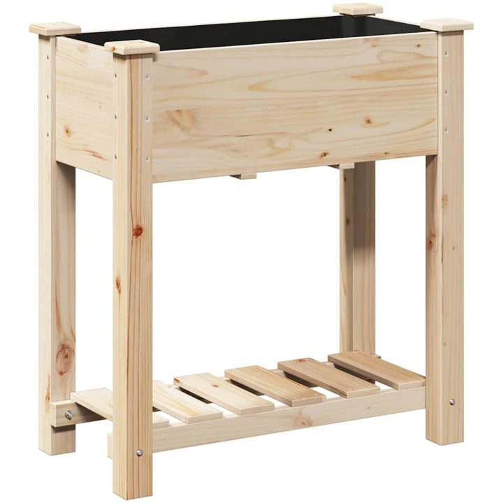 Trädgårdspall med hylla 71x37x76 cm Massivt Furu vidaXL 71 x 37 x 76,5 cm – bild 7