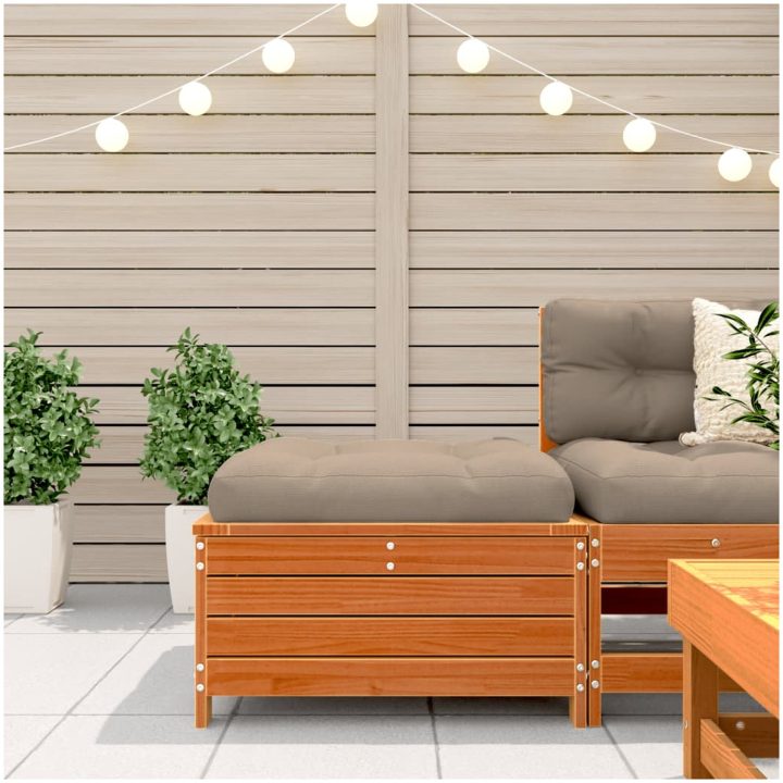 Trädgårdspall vaxbrun 62x63,5x32 cm massiv furu vidaXL – bild 3