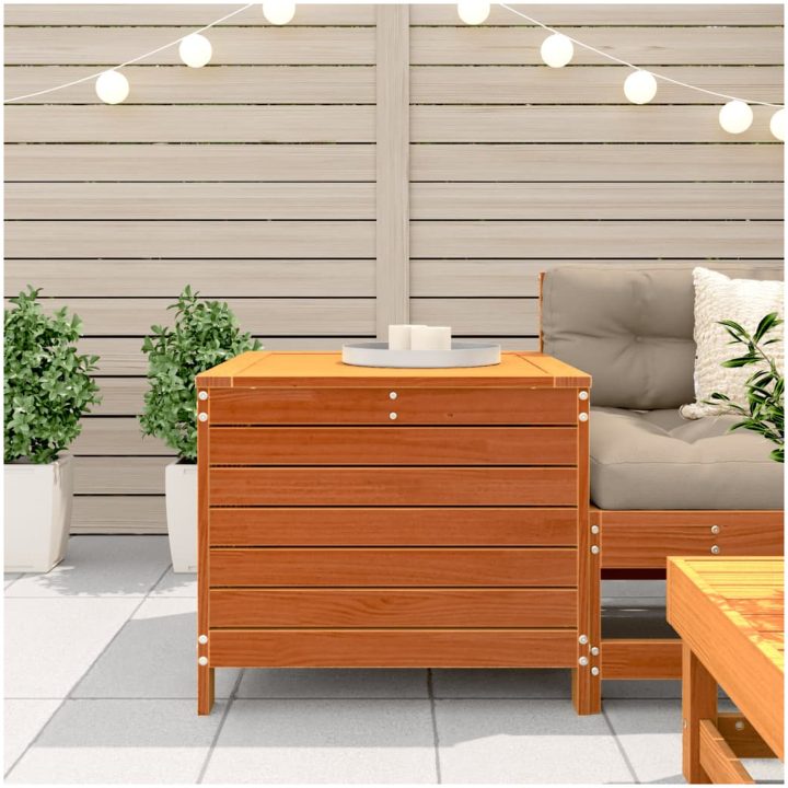 Trädgårdspall vaxbrun 62x63,5x53,5 cm massiv furu vidaXL – bild 3