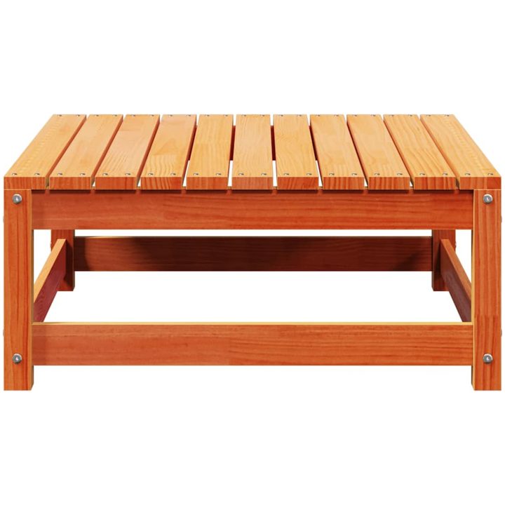 Trädgårdspall vaxbrun 70x70x30 cm massiv furu vidaXL – bild 5