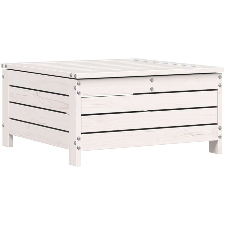 Trädgårdspall vit 62x63,5x32 cm massiv furu vidaXL – bild 2