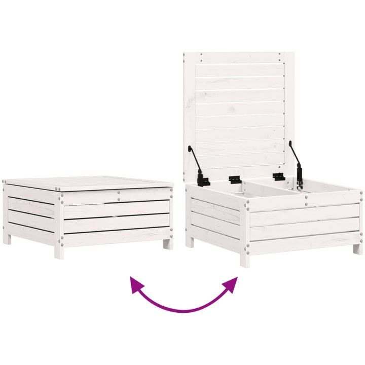 Trädgårdspall vit 62x63,5x32 cm massiv furu vidaXL – bild 7
