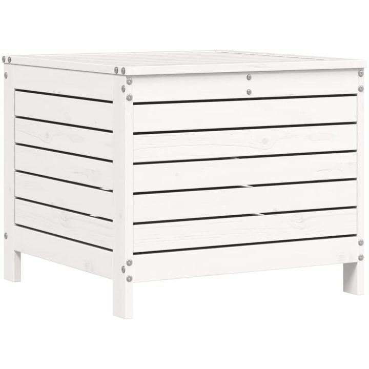 Trädgårdspall vit 62x63,5x53,5 cm massiv furu vidaXL – bild 2