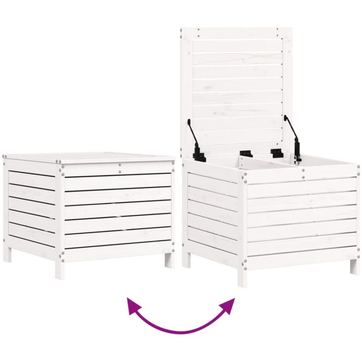 Trädgårdspall vit 62x63,5x53,5 cm massiv furu vidaXL – bild 7