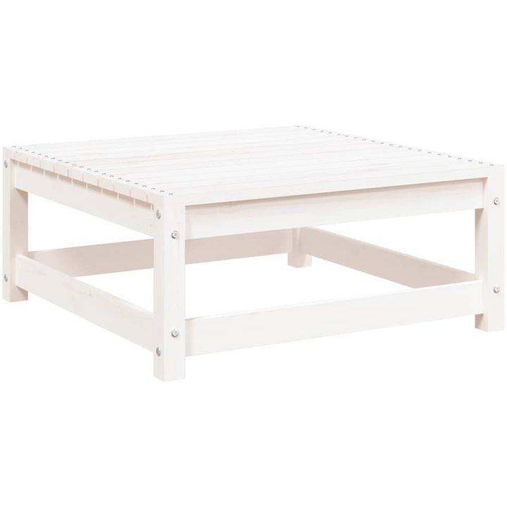 Trädgårdspall vit 70x70x30 cm massiv furu vidaXL – bild 2