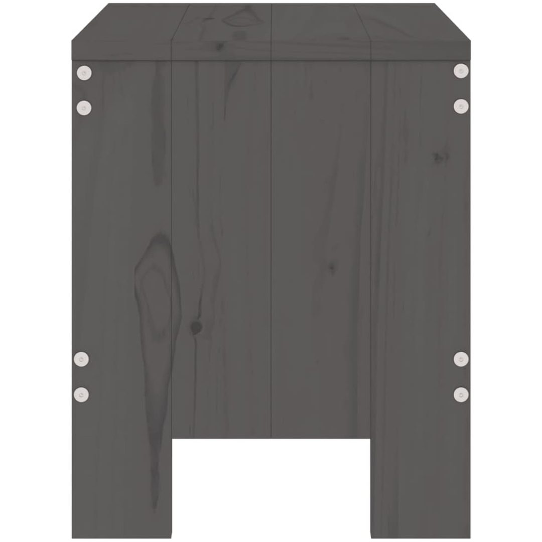 Trädgårdspallar 2 st grå massiv furu vidaXL 40 x 36 x 45 cm – bild 5
