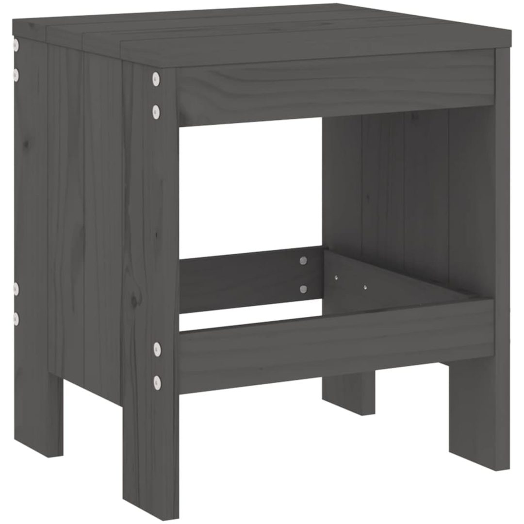 Trädgårdspallar 2 st grå massiv furu vidaXL 40 x 36 x 45 cm – bild 6