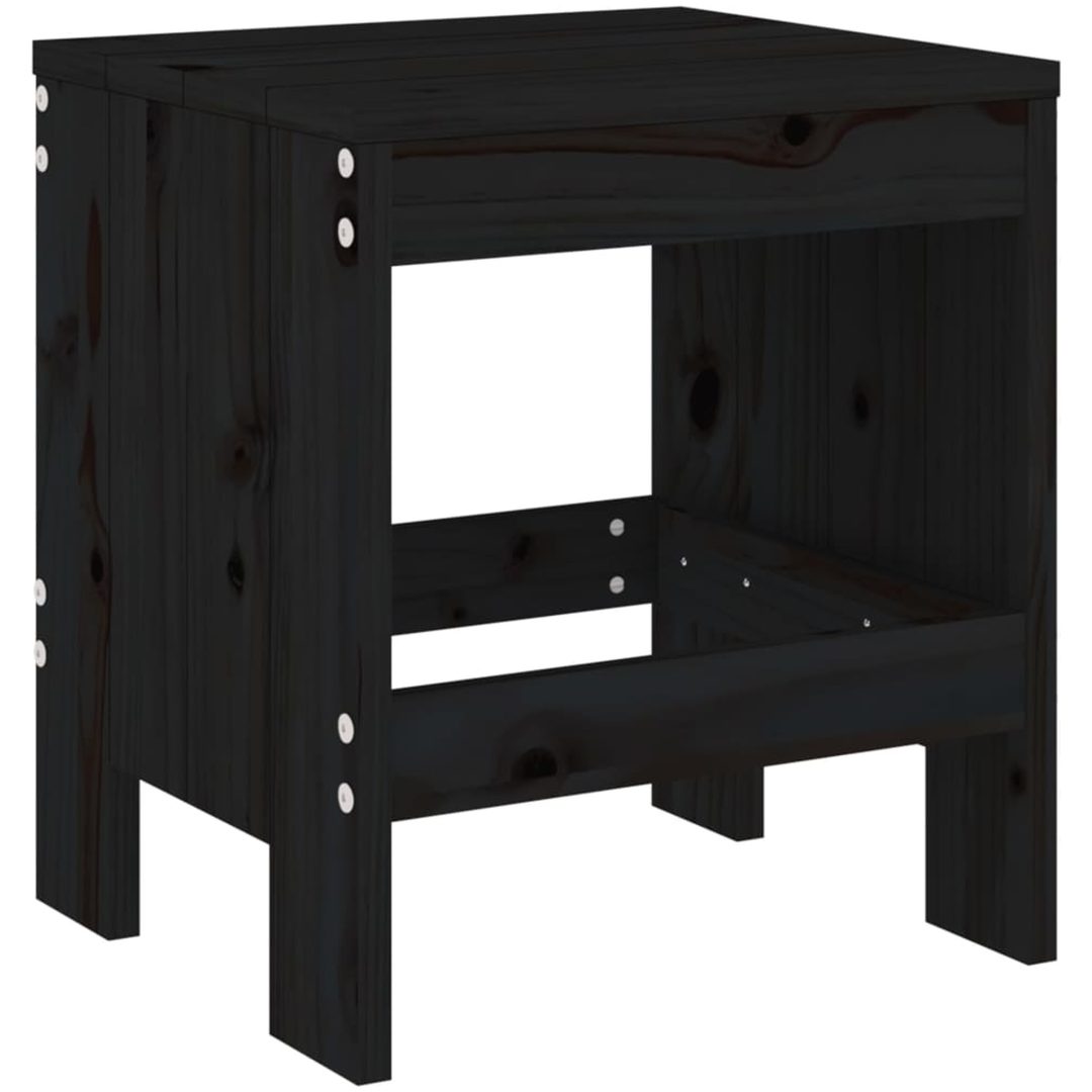 Trädgårdspallar 2 st svart massiv furu vidaXL 40 x 36 x 45 cm – bild 3