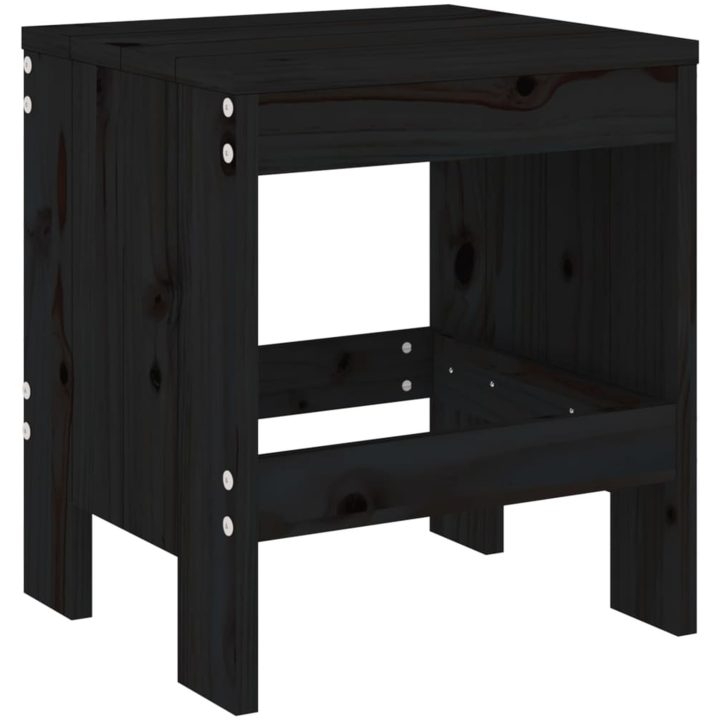 Trädgårdspallar 2 st svart massiv furu vidaXL 40 x 36 x 45 cm – bild 3